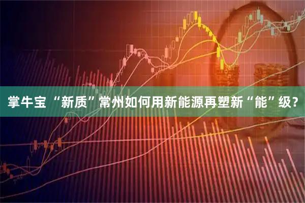 掌牛宝 “新质”常州如何用新能源再塑新“能”级?