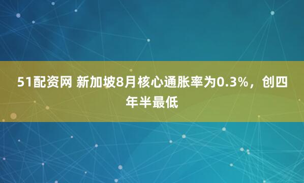 51配资网 新加坡8月核心通胀率为0.3%,创四年半最低
